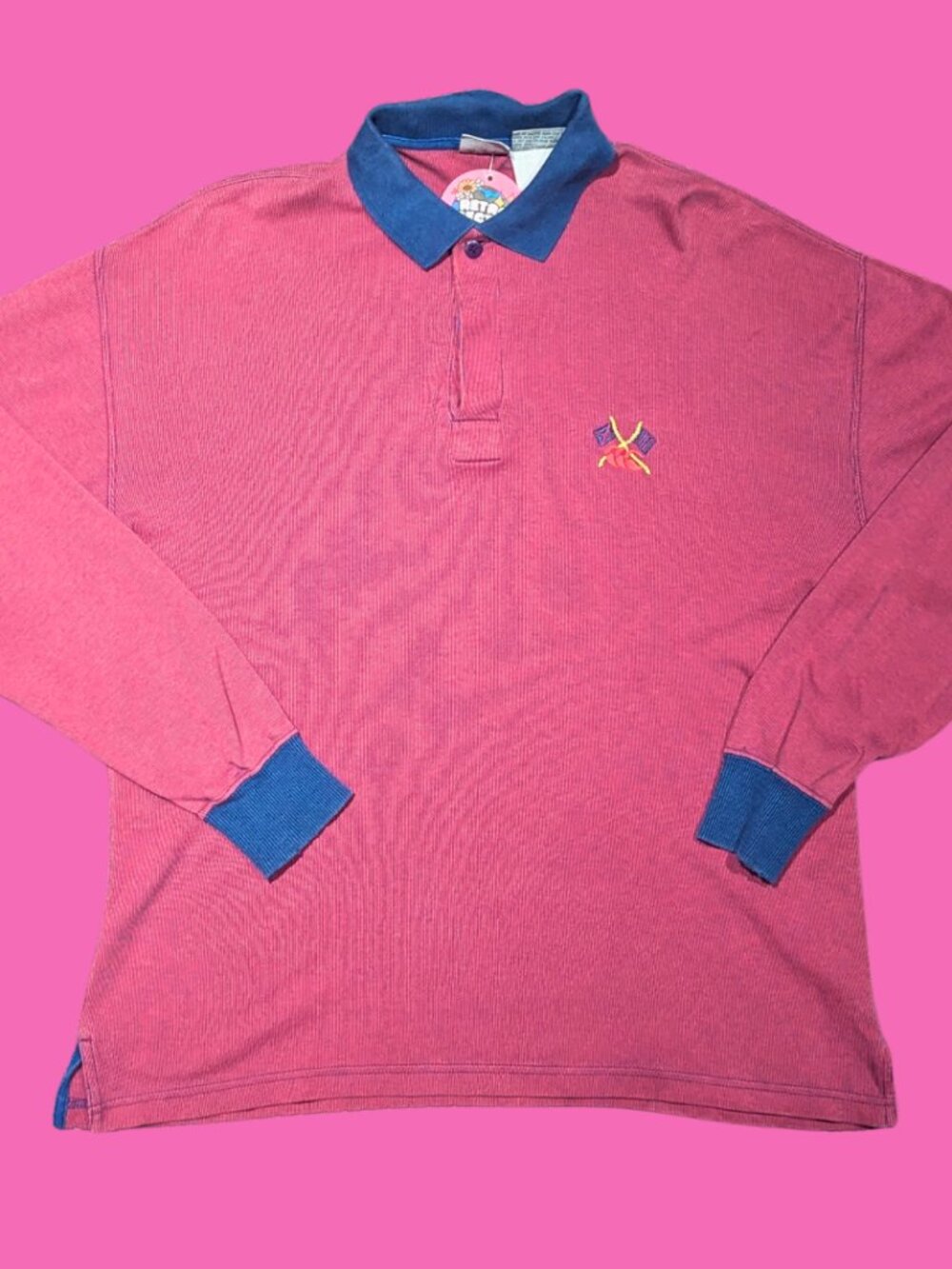 Vintage 1990's Polo Shirt Styled by Canterbury of New Zealand Black Long Sleeves